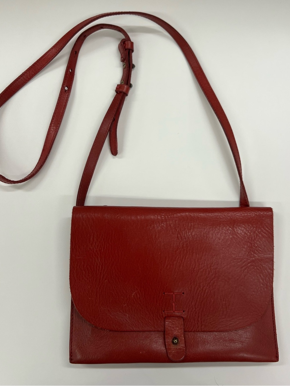 Lucky Brand Red Leather Envelope Crossbody Bag